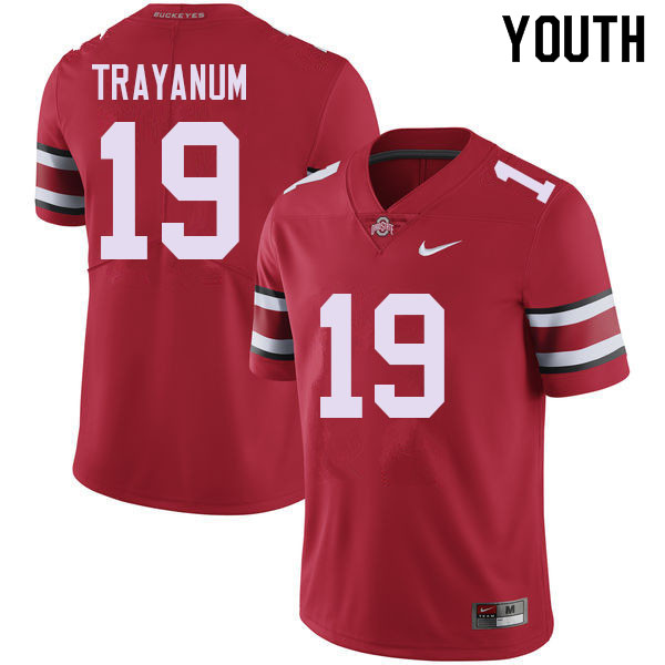 Ohio State Buckeyes Chip Trayanum Youth #19 Red Authentic Stitched College Football Jersey